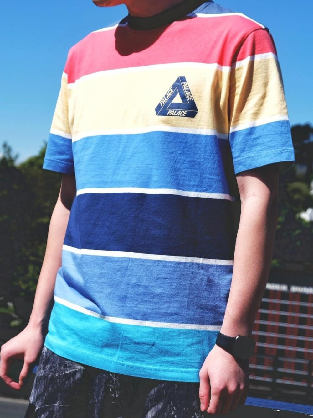 Palace Wide On Multicolor Stripe T-Shirt L